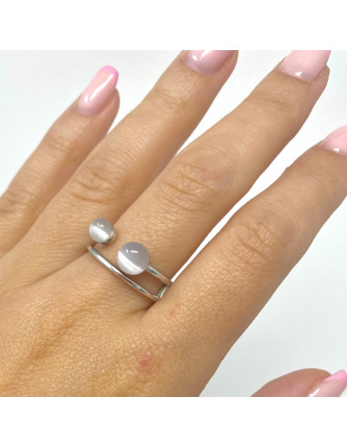 ANILLO EN PLATA PIEDRAS GRISES