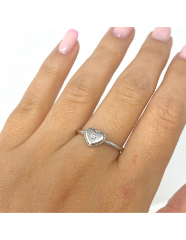 ANILLO EN PLATA FORMA CORAZÓN