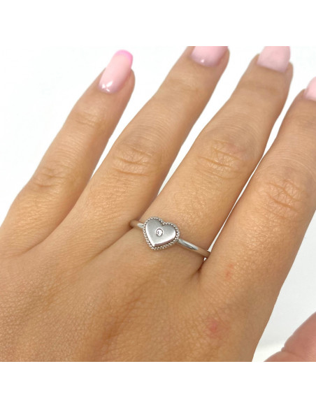 ANILLO EN PLATA FORMA CORAZÓN