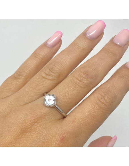 ANILLO PLATA FORMA FLOR