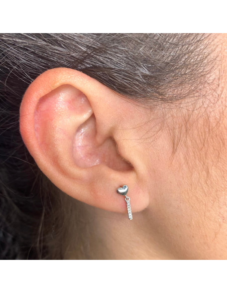 PENDIENTES ORO BLANCO Y DIAMANTES