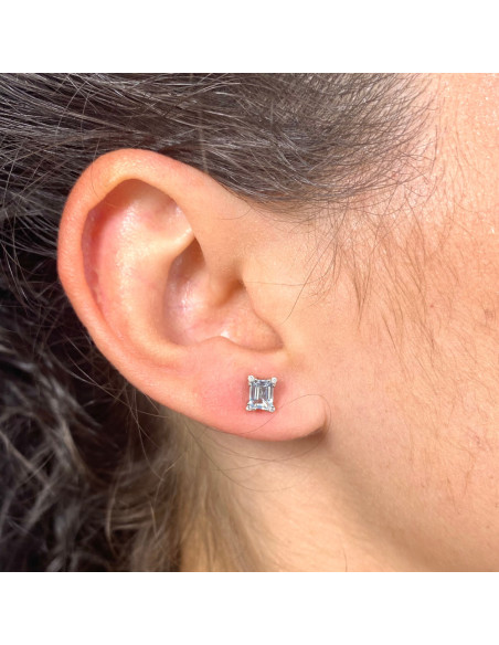 PENDIENTES EN ORO CON AGUAMARINA Y DIAMANTES