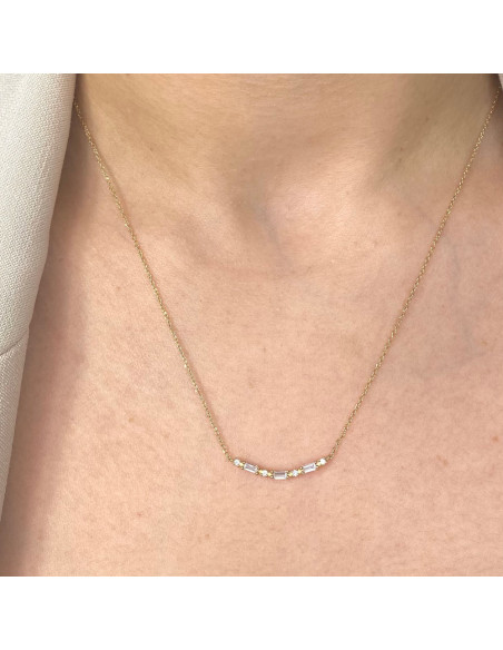 GARGANTILLA EN ORO CIRCONITA BAGUETTE