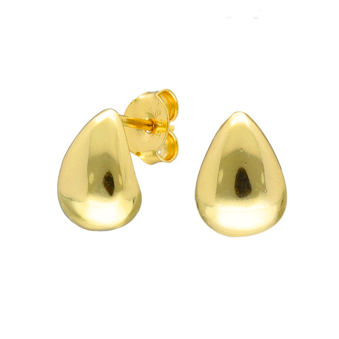 PENDIENTES EN PLATA DORADO FORMA GOTA
