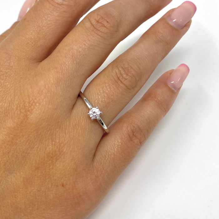 ANILLO PLATA CIRCONITA REDONDA. 2