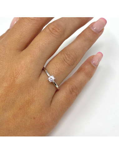 ANILLO PLATA CIRCONITA REDONDA.