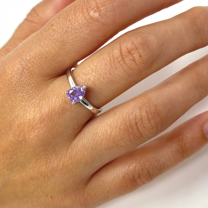 ANILLO PLATA CIRCONITA MALVA GOTA 2