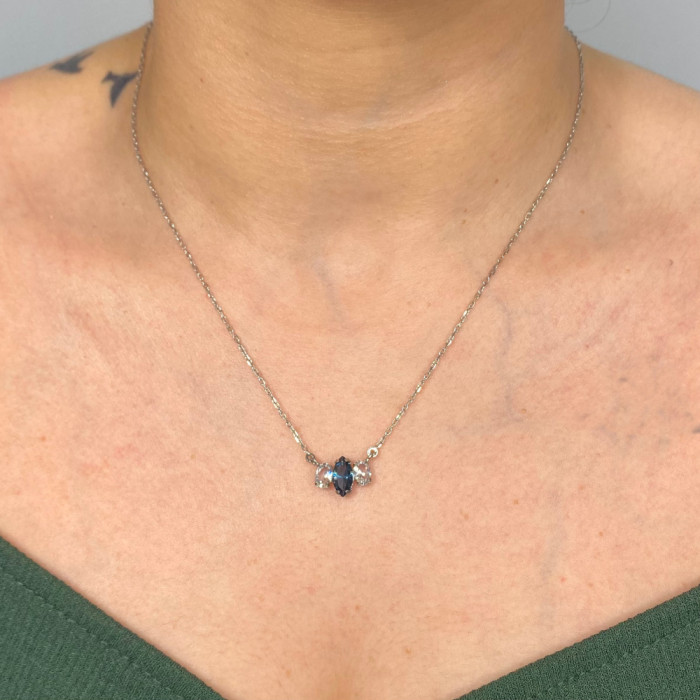 GARGANTILLA EN PLATA CIRCONITAS OVALADAS 2