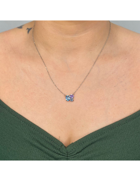 GARGANTILLA EN PLATA TRES CIRCONITAS CUADRADAS GARGANTILLA EN PLATA TRES CIRCONITAS CUADRADAS