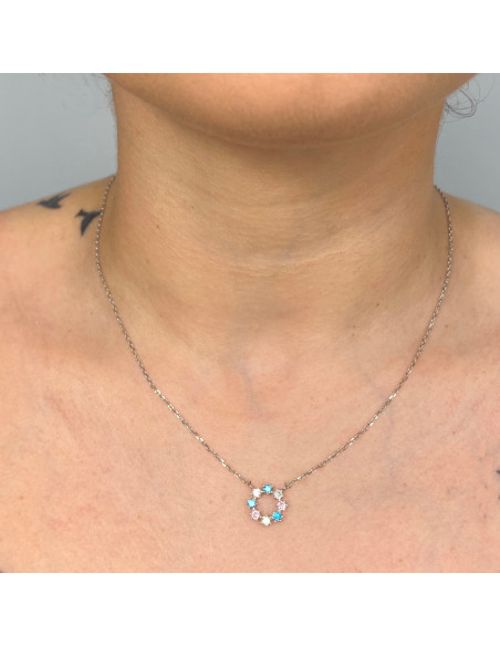 GARGANTILLA EN PLATA COLGANTE CIRCULO