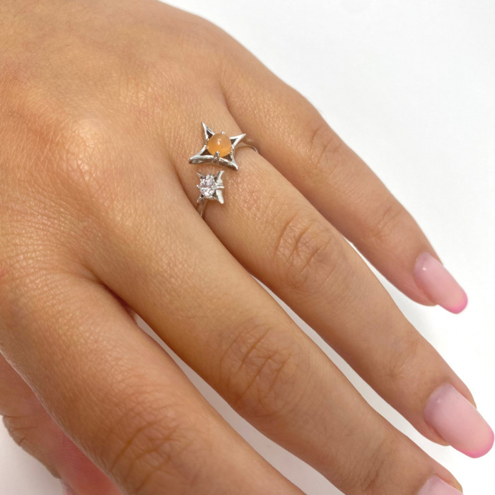 ANILLO EN PLATA COLECCIÓN ESTRELLA ROSA 2