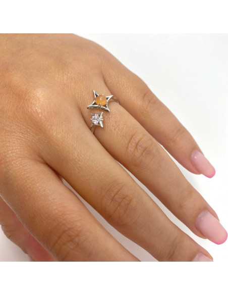 ANILLO EN PLATA COLECCIÓN ESTRELLA ROSA