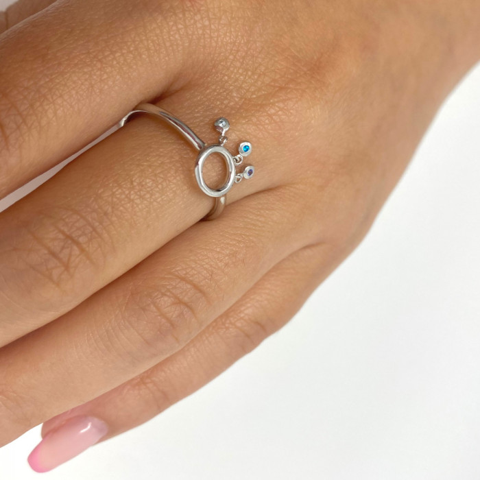 ANILLO 3 CIRCONITAS COLGANTES AZULES 2
