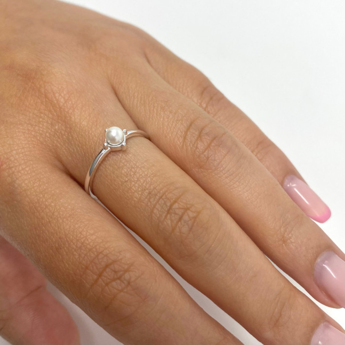 ANILLO EN PLATA CON PERLA SOLITARIA 2