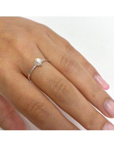 ANILLO EN PLATA CON PERLA SOLITARIA