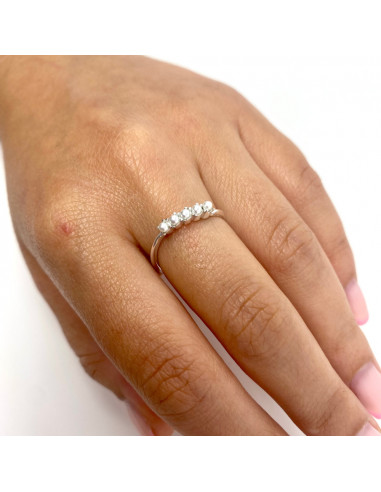 ANILLO EN PLATA CON 5 PERLAS