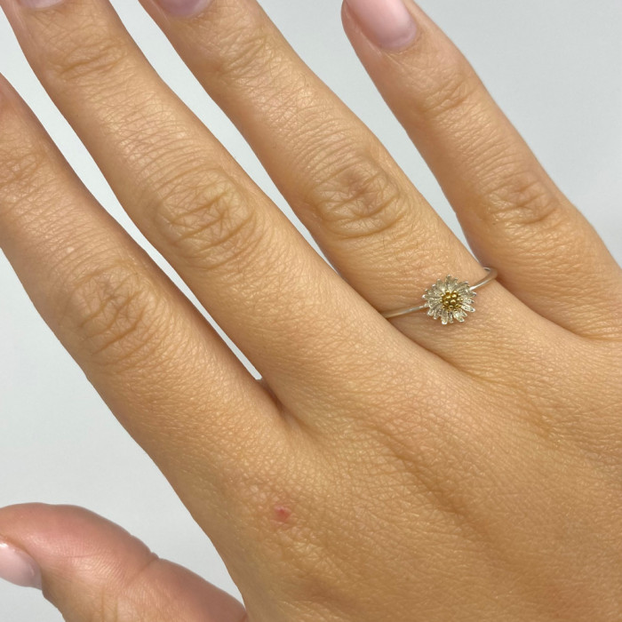 ANILLO EN PLATA CON FLOR MINI 2