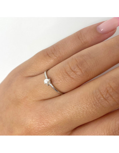 ANILLO PLATA PERLA CENTRAL