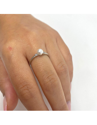 ANILLO PLATA PERLA Y CIRCONITAS