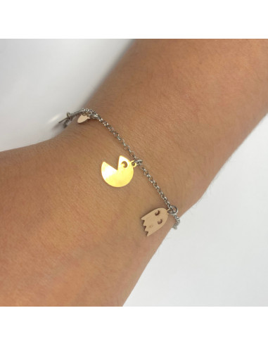 PULSERA EN PLATA CON FORMA COMECOCOS