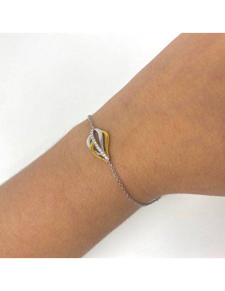 PULSERA EN PLATA BICOLOR DE 1ª LEY