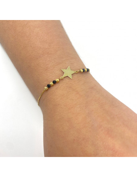 PULSERA PLATA DORADA ESTRELLA