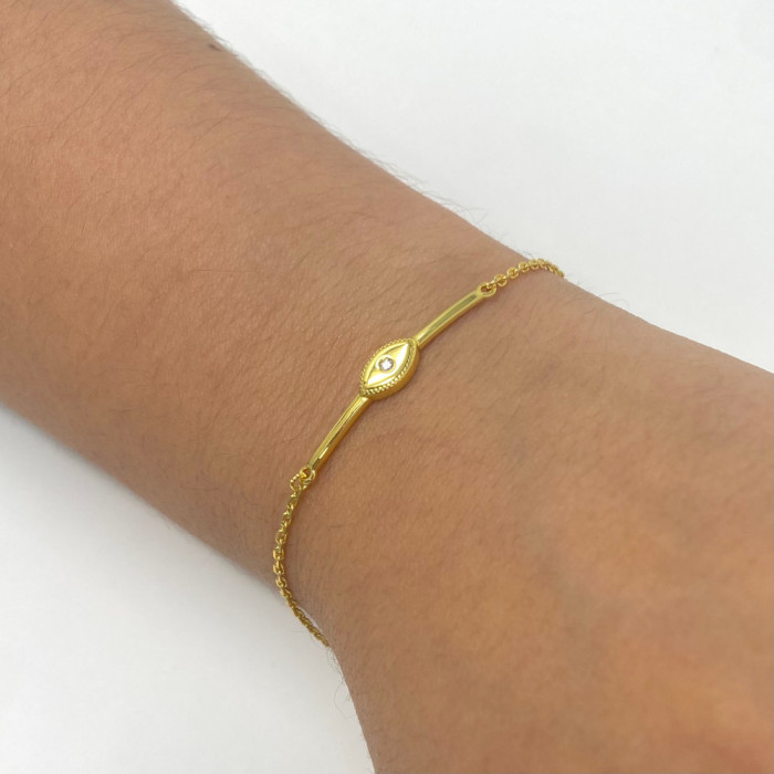 PULSERA PLATA DORADA OJO 2