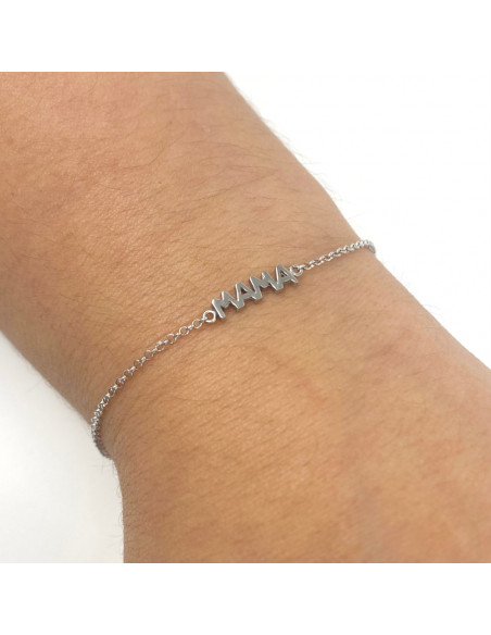 PULSERA PLATA LETRAS MAMA OVALINA