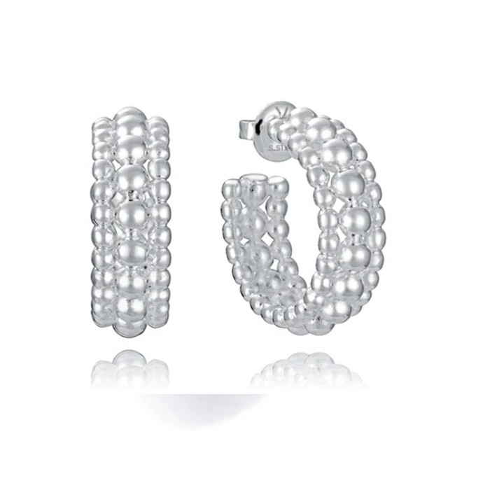 PENDIENTES ACERO CHAPADO EN PLATA COLECCION LAURA ESCANES 14318E01000
