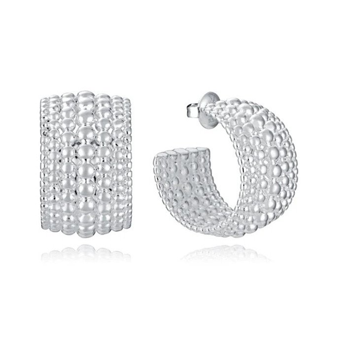 PENDIENTES EN ACERO CON PLATA CHAPADA COLECCION LAURA ESCANES 14317E01000