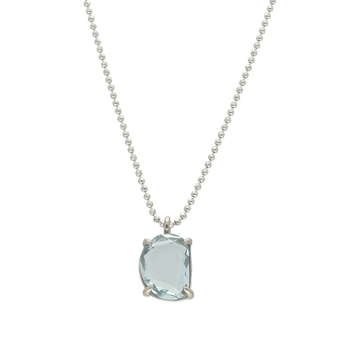 GARGANTILLA EN PLATA CON CIRCONITA EN AZUL ENGASTADA