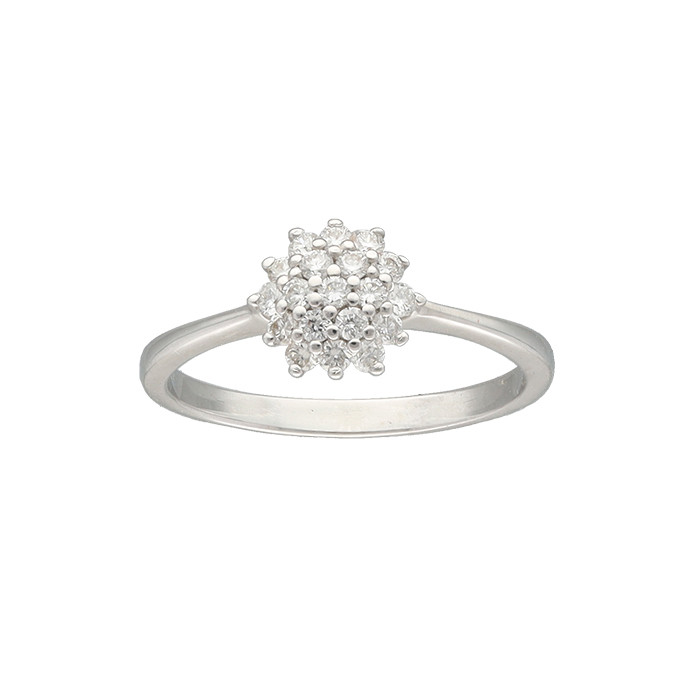 ANILLO EN ORO BLANCO CON DIAMANTES ROSETA