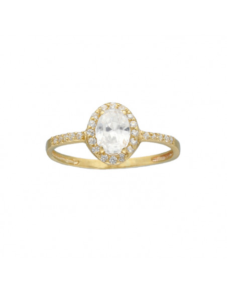 ANILLO EN ORO AMARILLO ROSETA OVAL CIRCONITAS ANILLO EN ORO AMARILLO ROSETA OVAL CIRCONITAS