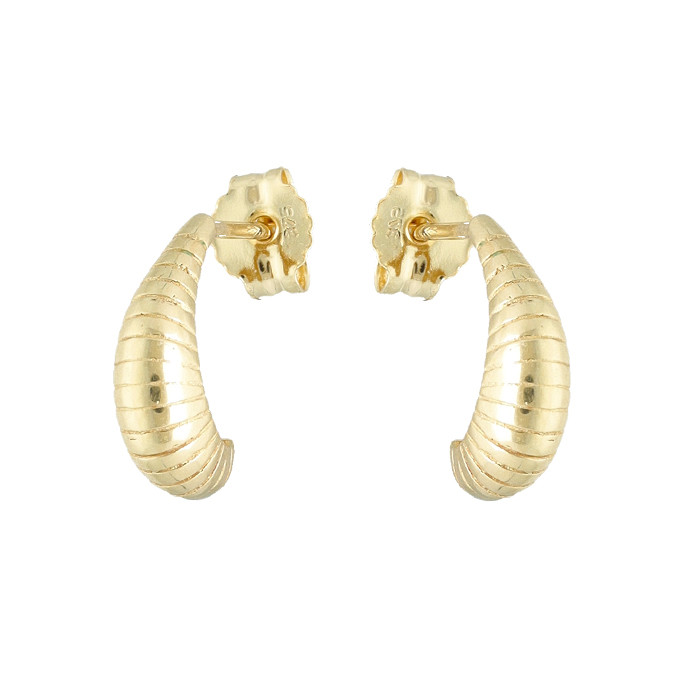 PENDIENTES EN ORO AMARILLO CON FORMA DE GOTA RAYADA
