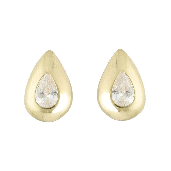 PENDIENTES EN ORO GOTA CIRCONITA