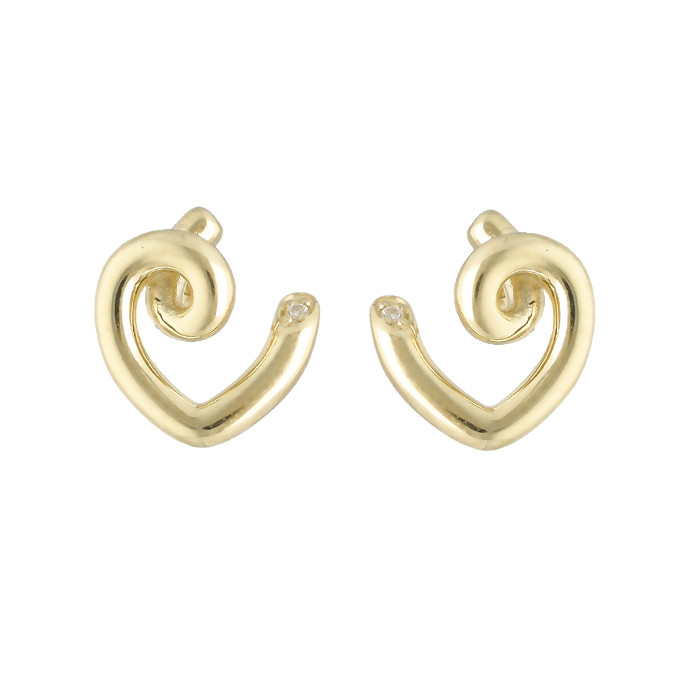 PENDIENTES EN ORO AMARILLO  CORAZÓN NUDO
