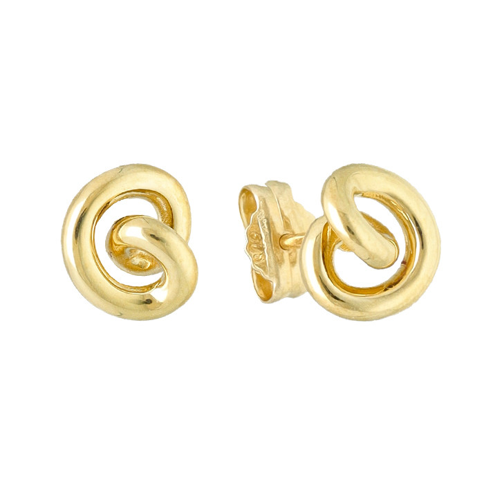 PENDIENTES EN ORO AMARILLO NUDO REDONDO