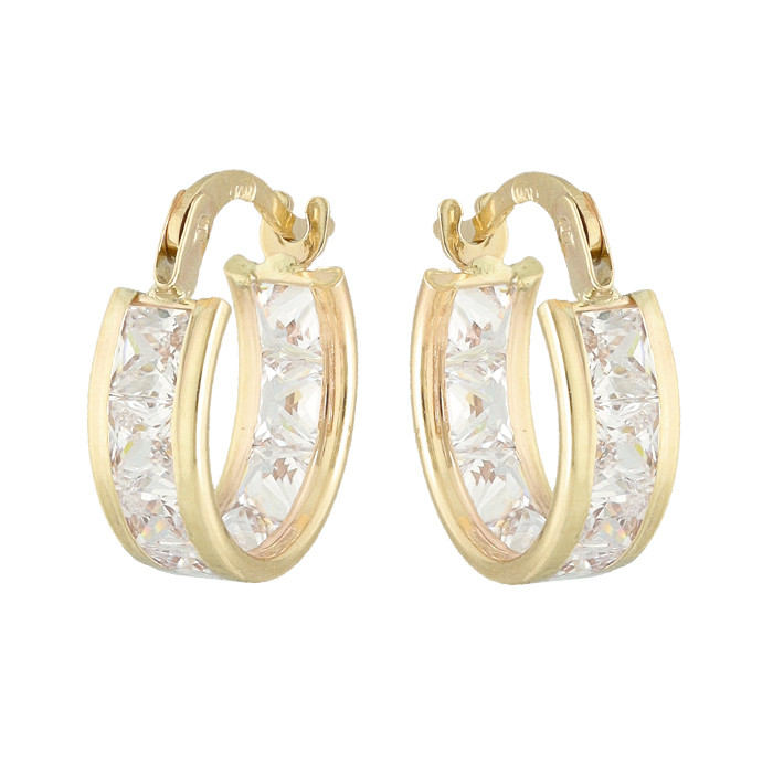 PENDIENTES EN ORO DE 9 QUILATES TIPO CRIOLLA CIRCONITAS