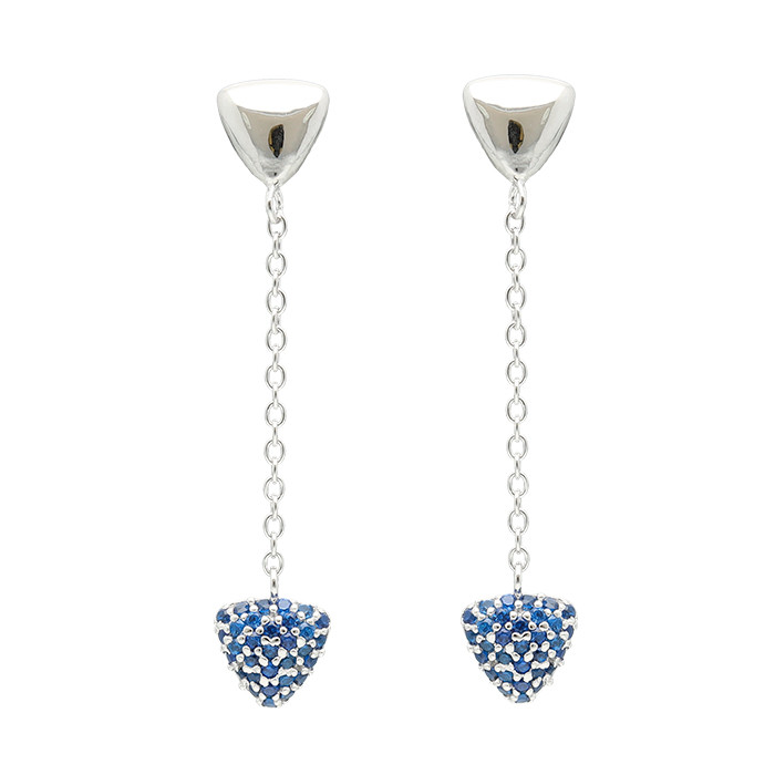 PENDIENTES LARGOS CON CIRCONITAS AZULES