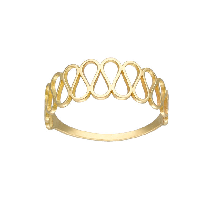 ANILLO EN ORO CON FORMA DE ONDAS CALADAS