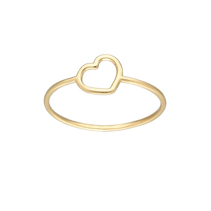 ANILLO EN ORO CON CORAZON CALADO LATERAL