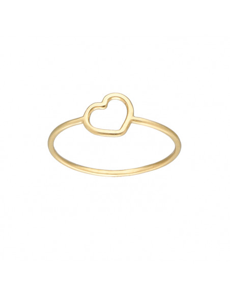 ANILLO EN ORO CON CORAZON CALADO LATERAL