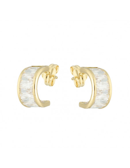 PENDIENTES EN ORO CON CIRCONITAS EN CARRIL BAGUETTE