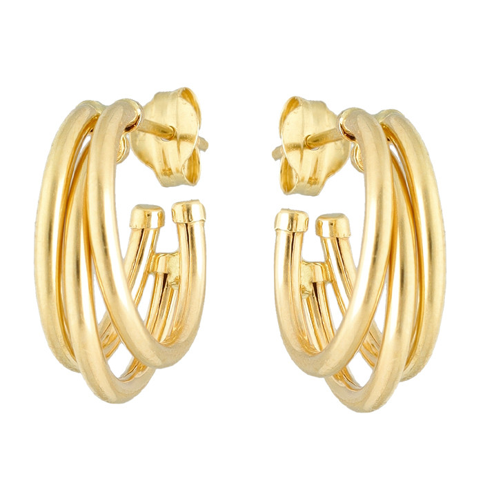 PENDIENTES EN ORO 3 AROS LISOS