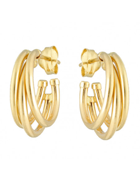 PENDIENTES EN ORO 3 AROS LISOS