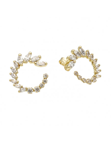 PENDIENTES ORO FORMA ARO ABIERTO CON CIRCONITAS