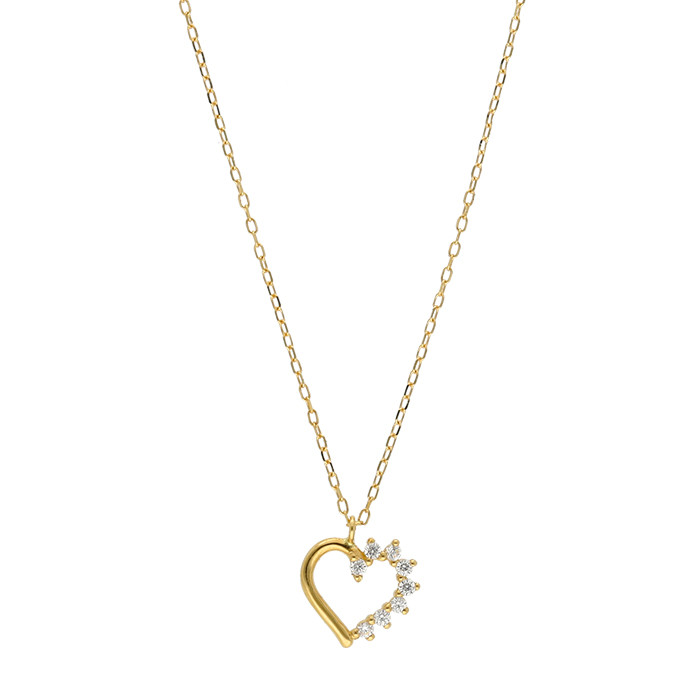 GARGANTILLA CON COLGANTE FORMA DE CORAZON CON CIRCONITAS