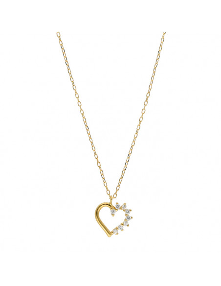 GARGANTILLA CON COLGANTE FORMA DE CORAZON CON CIRCONITAS
