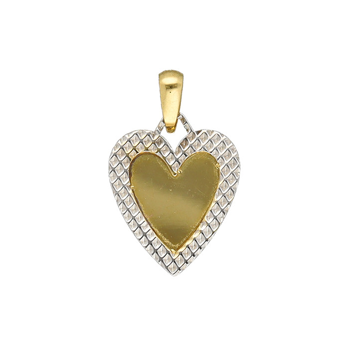 COLGANTE EN ORO BLANCO Y AMARILLO CON FORMA DE CORAZÓN