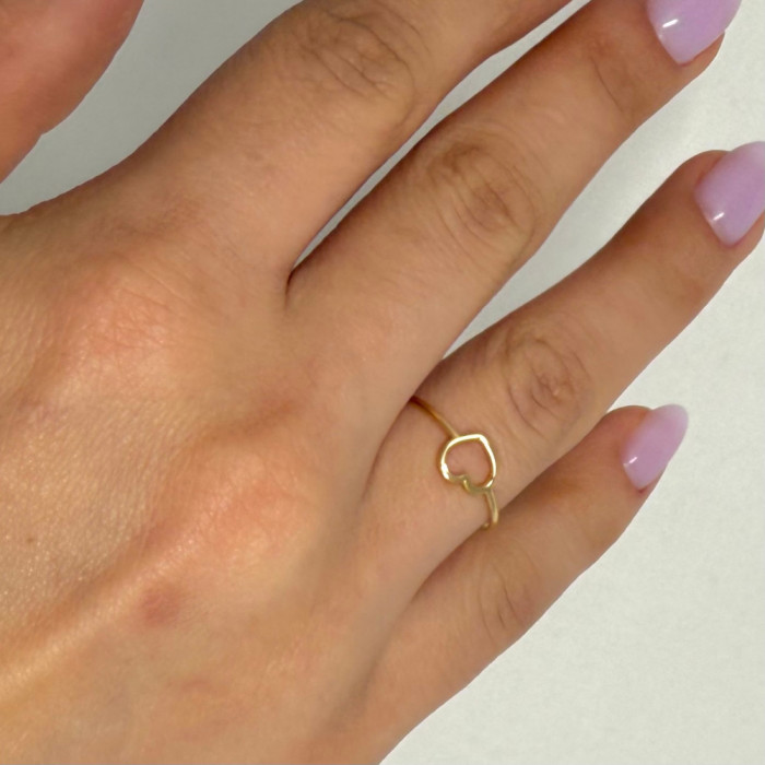 ANILLO EN ORO CON CORAZON CALADO LATERAL 2